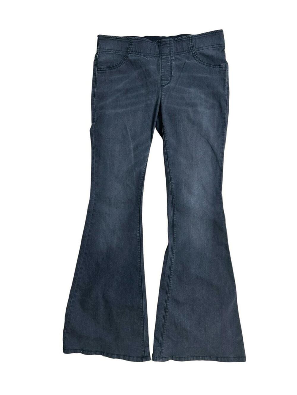 Free People Dark Gray Pull On Flare Jeans